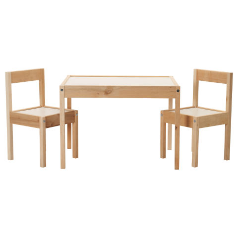 ikea childrens table and 2 chairs set white and pine