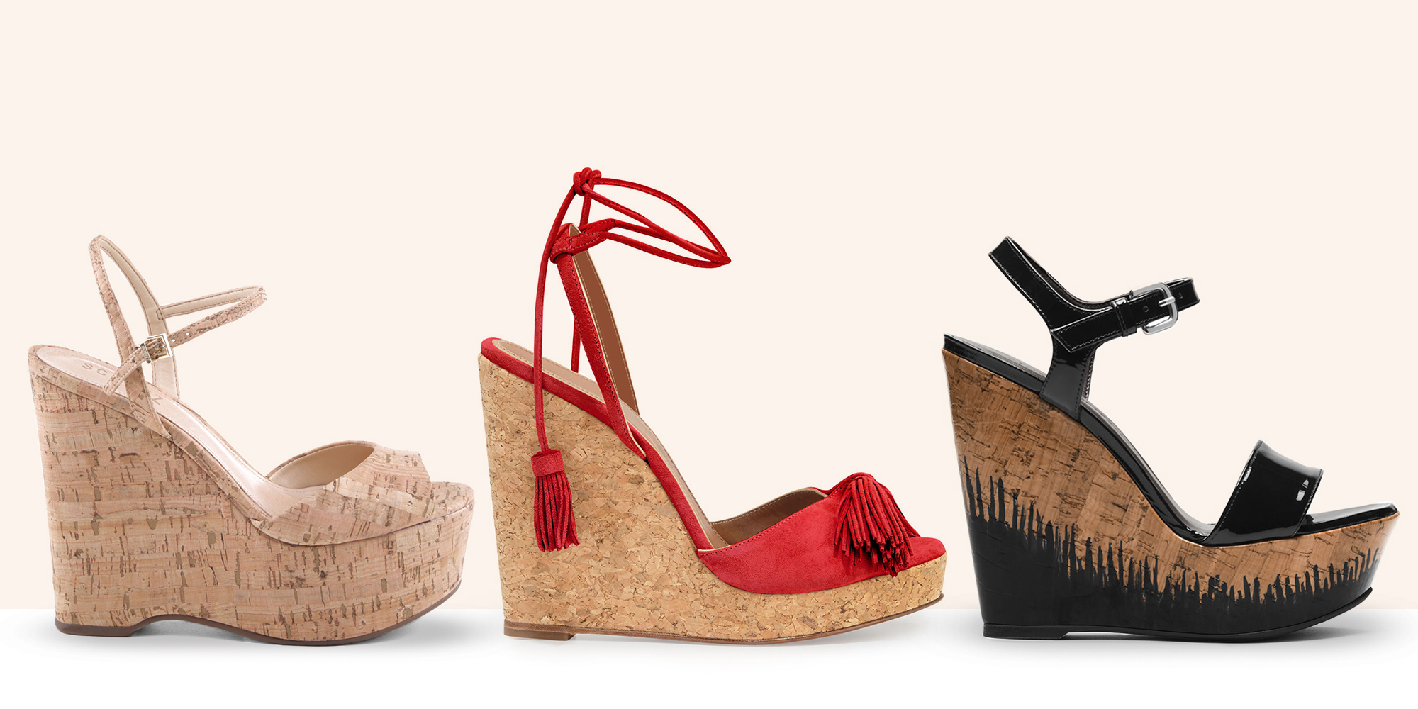 wedges cork heel