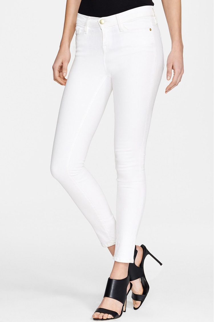 ladies white skinny jeans