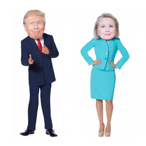 Giant Hillary Clinton Donald Trump Head Mask
