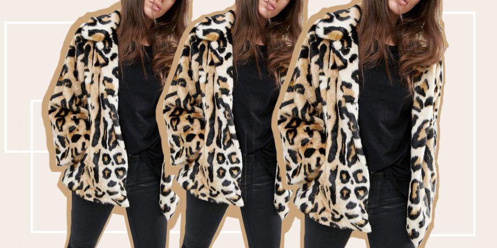 Brown Leopard Print Oversized Collar Faux Fur Coat Missguided Gallery